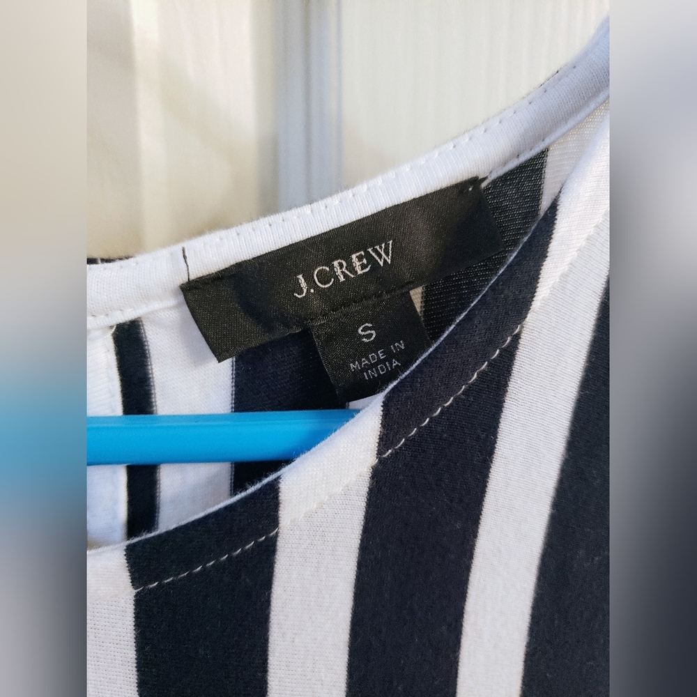 J. Crew Navy And White Striped Tiered Midi Dress - Picture 6 of 10